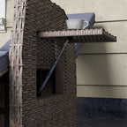 Outsunny 148° Reclining Rattan Garden Armchair, with Footrest - Brown/Grey