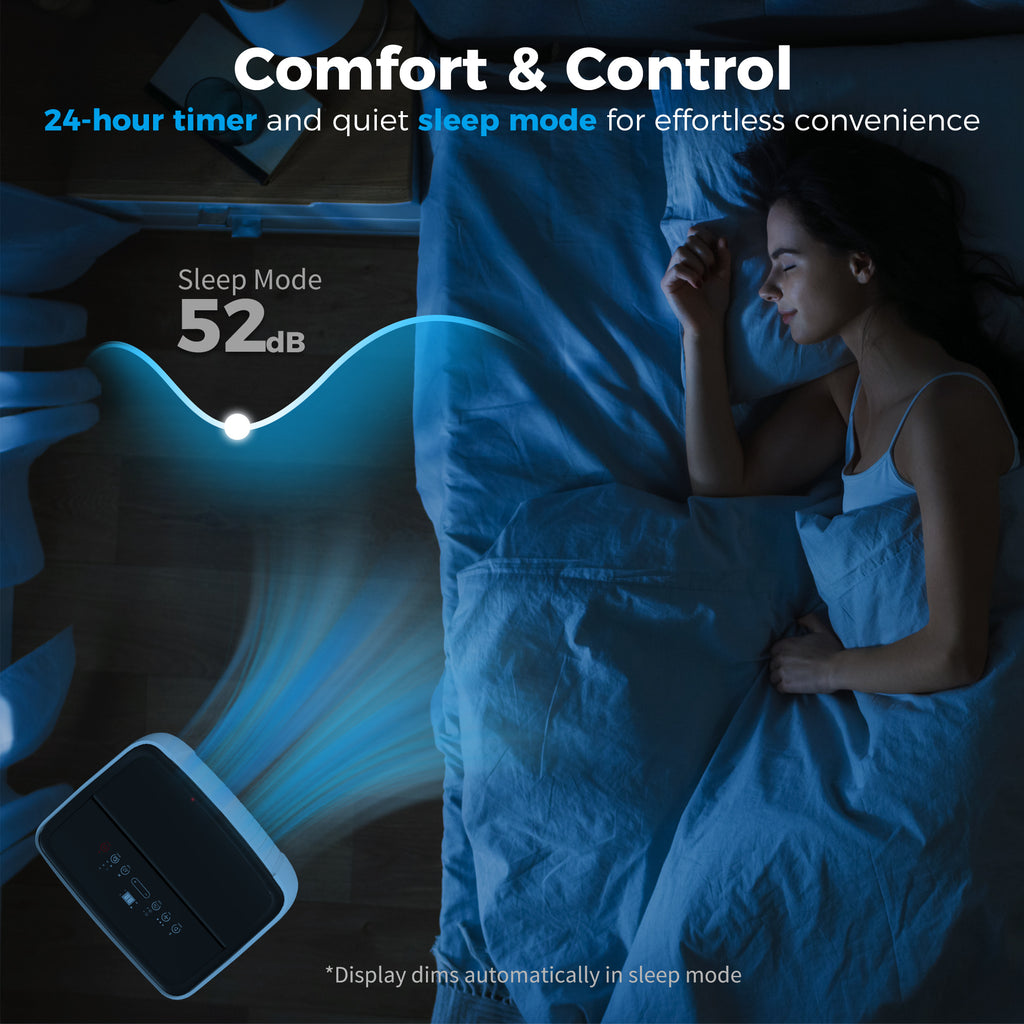 14000 BTU 5-in-1 Portable Air Conditioner with Cool, Heat, Dehumidifier, Fan, Sleep, WiFi Voice Control, White