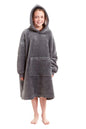 Kids Oversized Hooded Fleece Blanket Ultra-Soft Sherpa Fur with Elastic Cuffs and Double Pocket for Ages 8-15 by Daisy Dreamer