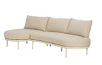 Kiki Beige 3-Seater Outdoor Chaise Sofa | Olefin Cushions & Aluminium Frame