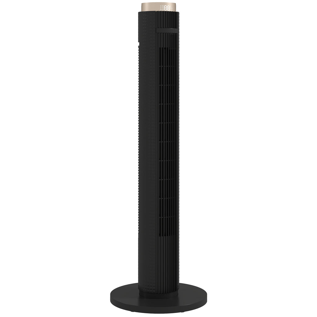 Tower Fan with WiFi App Control, Standing Floor Fan with 3 Speed 4 Modes, 12 Hour Timer and Night Light Black