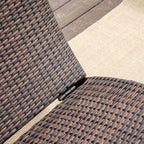 Outsunny Folding Sun Lounger, PE Rattan Garden Lounger Chair with Soft Padded Cushion, Ergonomic Curved Design Sun Bed for Balcony, Garden, Brown