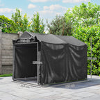 Outsunny 2.2 x 1.6 m Garden Storage Tent, Waterproof Anti-UV Bike Tent with Roll-up Zipper Door, Galvanised Outdoor Storage Shelter Carport for Bike, Motorbike, Garden Tools, Black