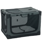 PawHut Soft Dog Crate Pet Travel Crate 76 x 54 x 54 cm with Removable Pad Mesh Window Army Green