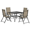 Outsunny Five-Piece Steel Frame Patio Set - Khaki/Black