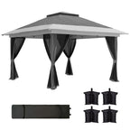Outsunny 3.6 x 3.6m Pop-Up Gazebo, with Accessories - Grey