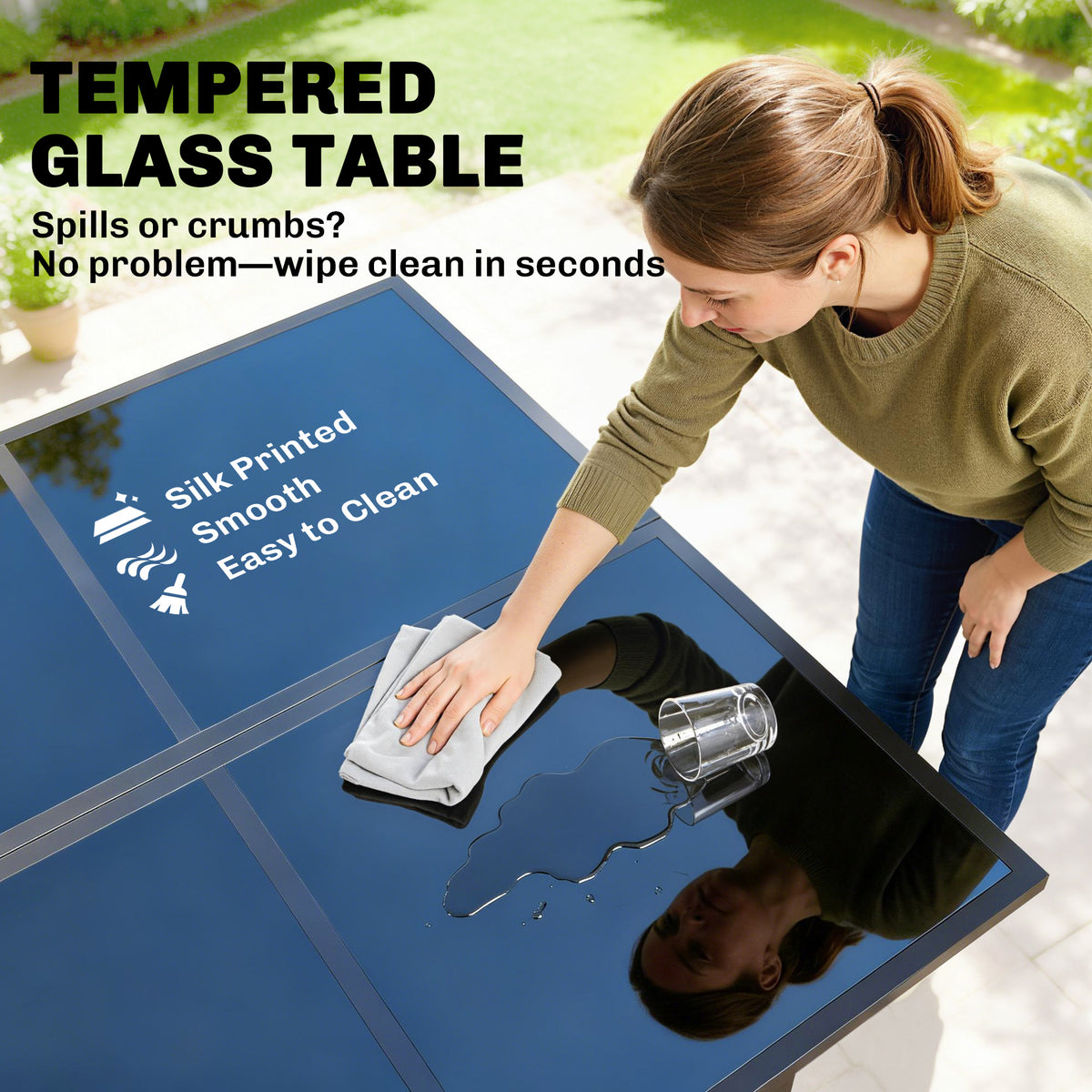 Outsunny 5 Pieces Garden Dining Set, Outdoor Patio Cube Set, 4 Seater Outdoor Table and Chairs with Foldable Backrest, Light Grey