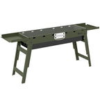 Outsunny Portable BBQ Grill, Foldable Charcoal Grill for Camping and Picnics with 2 Side Shelves and Handle, Green