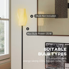 Floor Lamp for Living Room, 3D Printed Modern Standing Lamp with Flowing Curved Shade & Foot Switch, Minimalist Tall Pole Lampshade for Bedroom, Office, E27 Holder without Bulb (25W Max), White