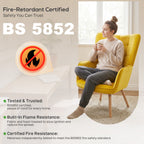 HOMCOM Modern Accent Chair, Upholstered High Back Armchair with Tufted Wingback, Seat Padding, Velvet Leisure Lounge Bedroom Chair with Wood Legs, Yellow