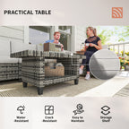 Outsunny Six-Piece Modular Rattan Sofa Set - Light Grey
