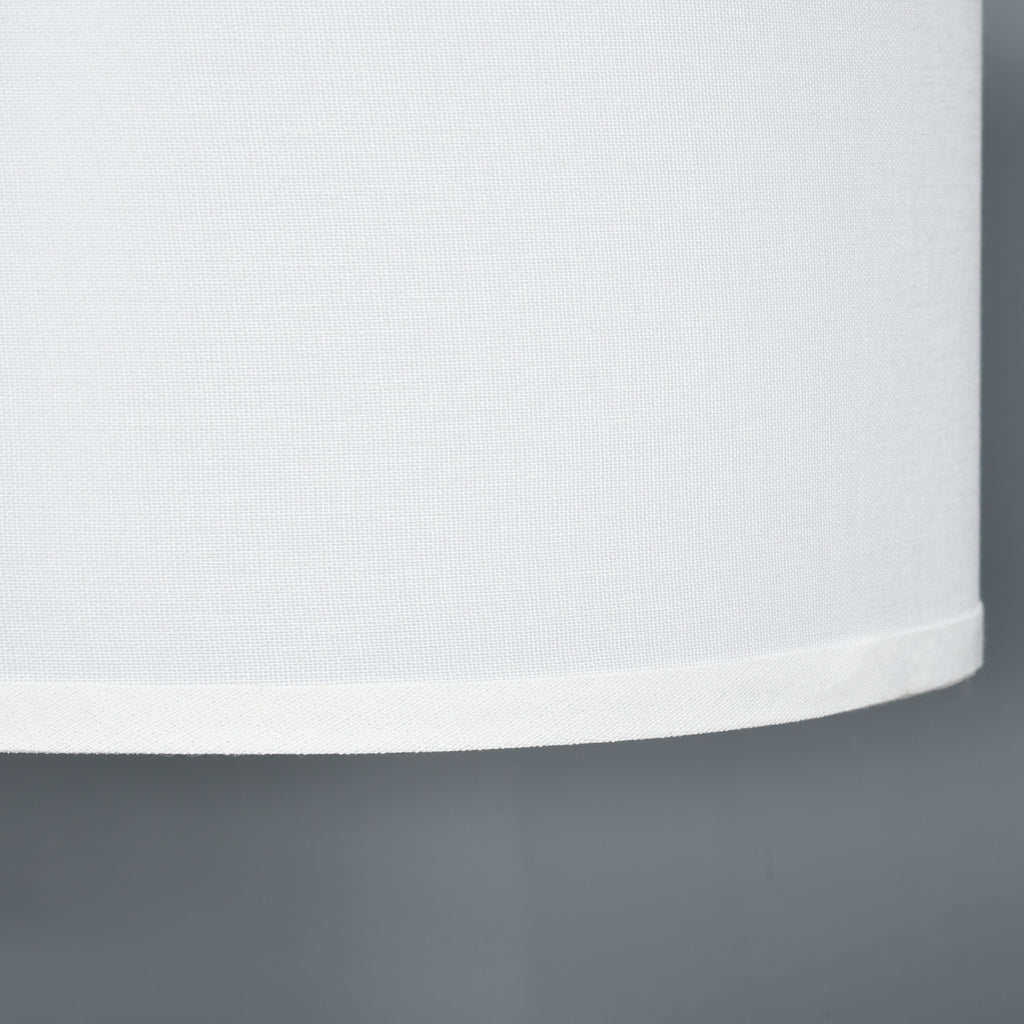 Floor Lamp, Modern Standing Lamp with Linen Lampshade, Round Base for Living Room, Bedroom, Dining Room, 153cm, Gold Tone and White