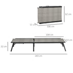 Outsunny Foldable Rattan Sun Lounger with 5-Level Adjust Backrest, Recliner Chair, Mixed Grey