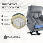 HOMCOM Eight-Point Massage Lift Chair, with Remote - Grey