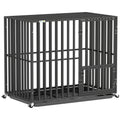 PawHut Heavy Duty Dog Crate, Dog Cage with Wheels for Small Medium Breeds, Metal Pet Kennel with Removable Tray