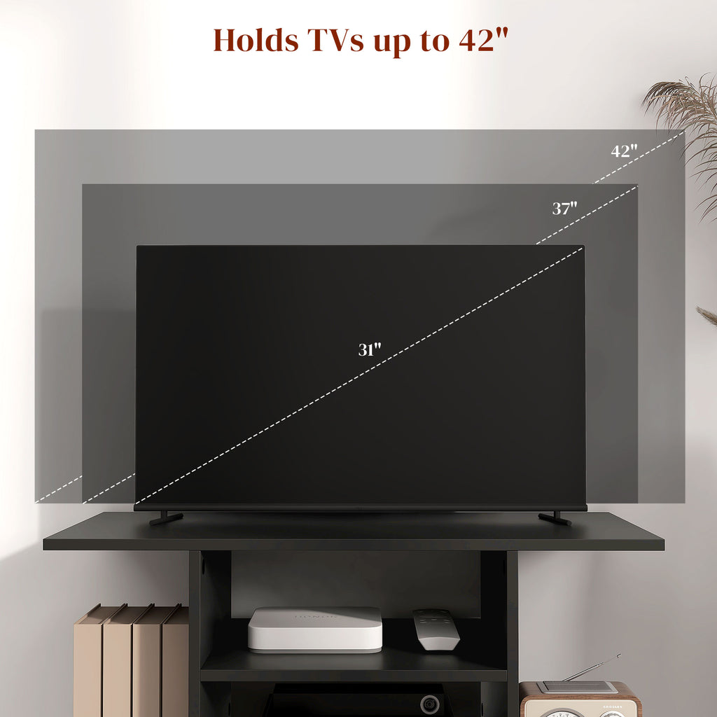 Modern TV Cabinet Stand Storage Shelves Table Mobile Bedroom Furniture Bookshelf Bookcase Black