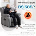 HOMCOM Recliner Armchair Lift Chair, Electric Recliner Chair with Vibration Massage and Heat, Wide Seat, USB Port, Light Grey