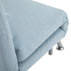 HOMCOM Single Sofa Chair Bed, Linen Fabric 3-in-1 Convertible Sleeper Chair with 5-Position Adjustable Backrest, 75cm Wide Seat, Pillow for Living Room, Bedroom, Sky Blue