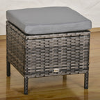 Outsunny 8 Seater Rattan Sofa Set, Rattan Garden Furniture Set with Tempered Glass Table & Thick Cushions, Grey