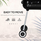 Outsunny Portable BBQ Charcoal Grill with 2 Wheels and Cooking Utensils, Smoker Grill with Lid for Outdoor Barbecues, Camping, Picnic, Courtyard