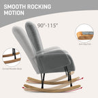 HOMCOM Teddy Fleece Rocking Chair - Grey