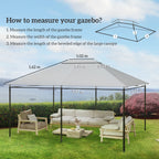 Outsunny 3 x 4m Gazebo Canopy Replacement Cover, Gazebo Roof Replacement (TOP COVER ONLY), Light Grey