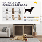 PawHut Dog Crate Furniture with Sliding Door for XL Dogs, Brown