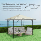 Outsunny 3 x 3(m) Gazebo Canopy Replacement, for 01-0867 - Cream