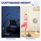 Pedestal Fan with Oscillating, Tilt, Adjustable Height, White