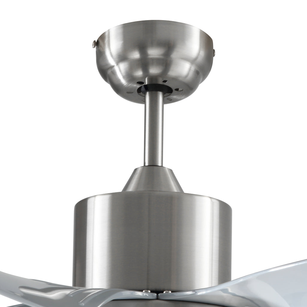 Set of 2 Reversible Ceiling Fan with Light, 6 Blades Indoor Modern Mount LED Lighting Fan with Remote Controller, for Bedroom, Living Room, Silver