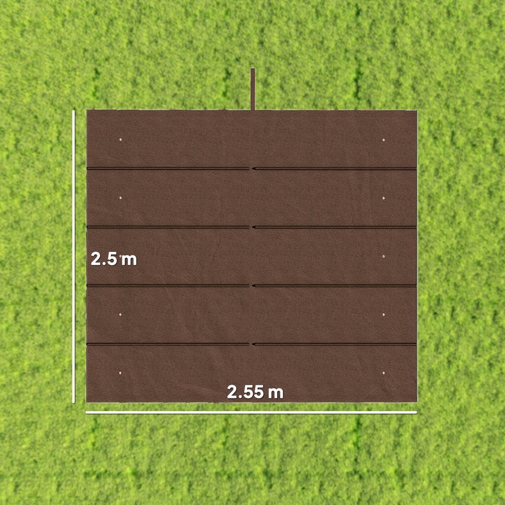 Outsunny Retractable Pergola Cover, 2.55 x 2.5 m Replacement Canopy Fabric for 3 x 3 m Frame, Roof Top Only, Brown
