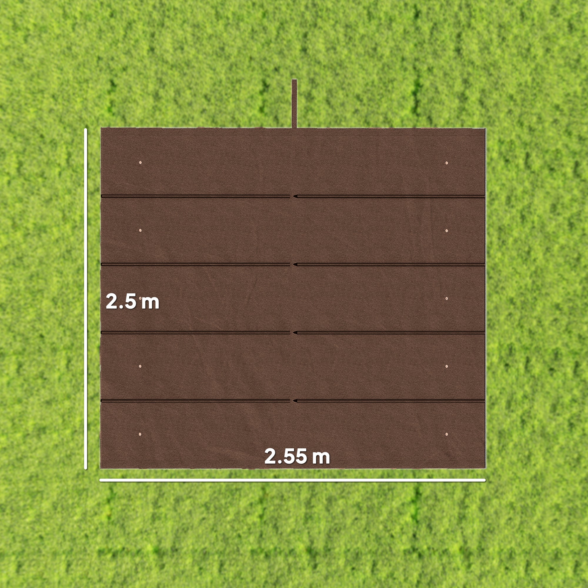 Outsunny Retractable Pergola Cover, 2.55 x 2.5 m Replacement Canopy Fabric for 3 x 3 m Frame, Roof Top Only, Brown