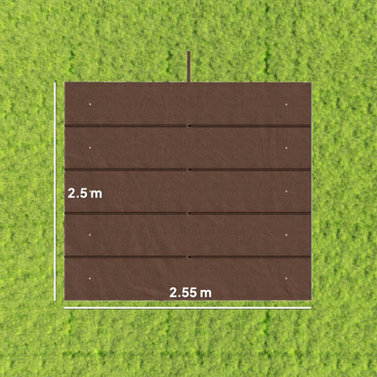 Outsunny Retractable Pergola Cover, 2.55 x 2.5 m Replacement Canopy Fabric for 3 x 3 m Frame, Roof Top Only, Brown