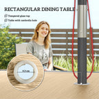 Outsunny Five-Piece Metal Dining Set, with Glass-Top Table - Khaki