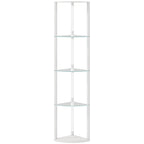 LED Floor Lamp with Shelves, Dimmable Standing Lamp with Foot Switch for Living Room, Bedroom, White