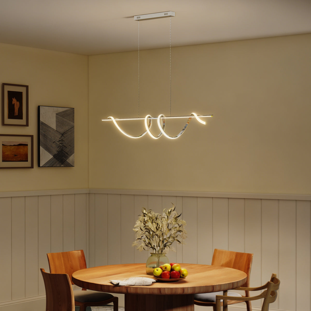 Pendant Light with 3 Colour Temperatures - Silver Tone