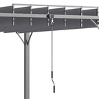 Outsunny 3 x 3(m) Outdoor Pergola with Retractable Roof, Aluminium Louvered Patio Gazebo Canopy, Grey