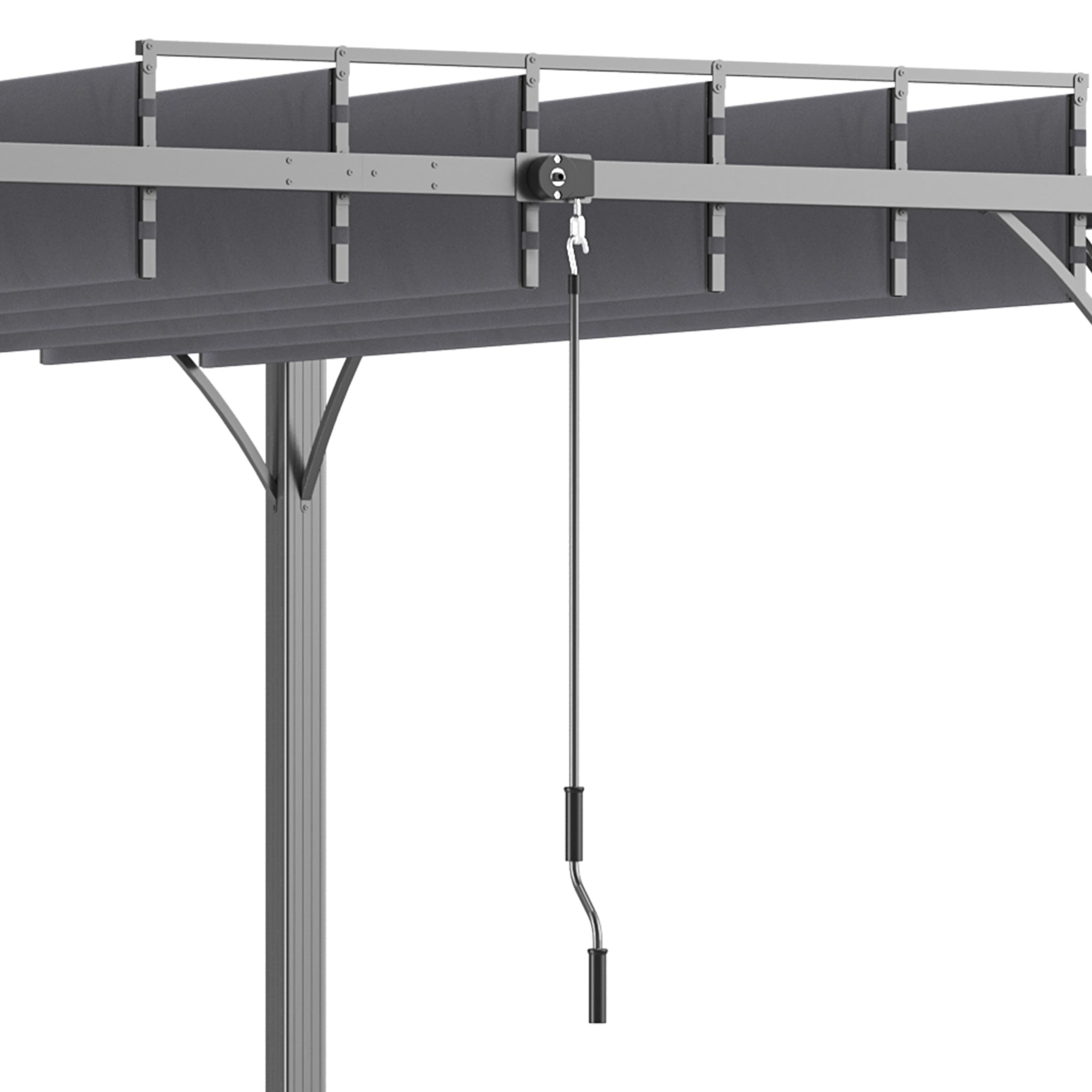 Outsunny 3 x 3(m) Outdoor Pergola with Retractable Roof, Aluminium Louvered Patio Gazebo Canopy, Grey
