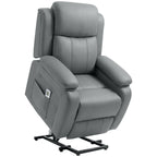 HOMCOM Riser and Recliner Chair with Vibration Massage, PU Leather Power Lift Chair for Elderly, Grey