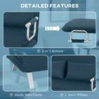 HOMCOM Two-Seater Click-Clack Sofa Bed - Navy Blue