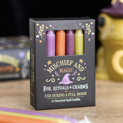 Pack of 12 Mischief and Magic Spell Candles