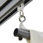Outsunny 3 x 3(m) Outdoor Lean To Pergola Retractable Canopy Wall Mounted Gazebo Patio Shelter Sun Shade, Cream White