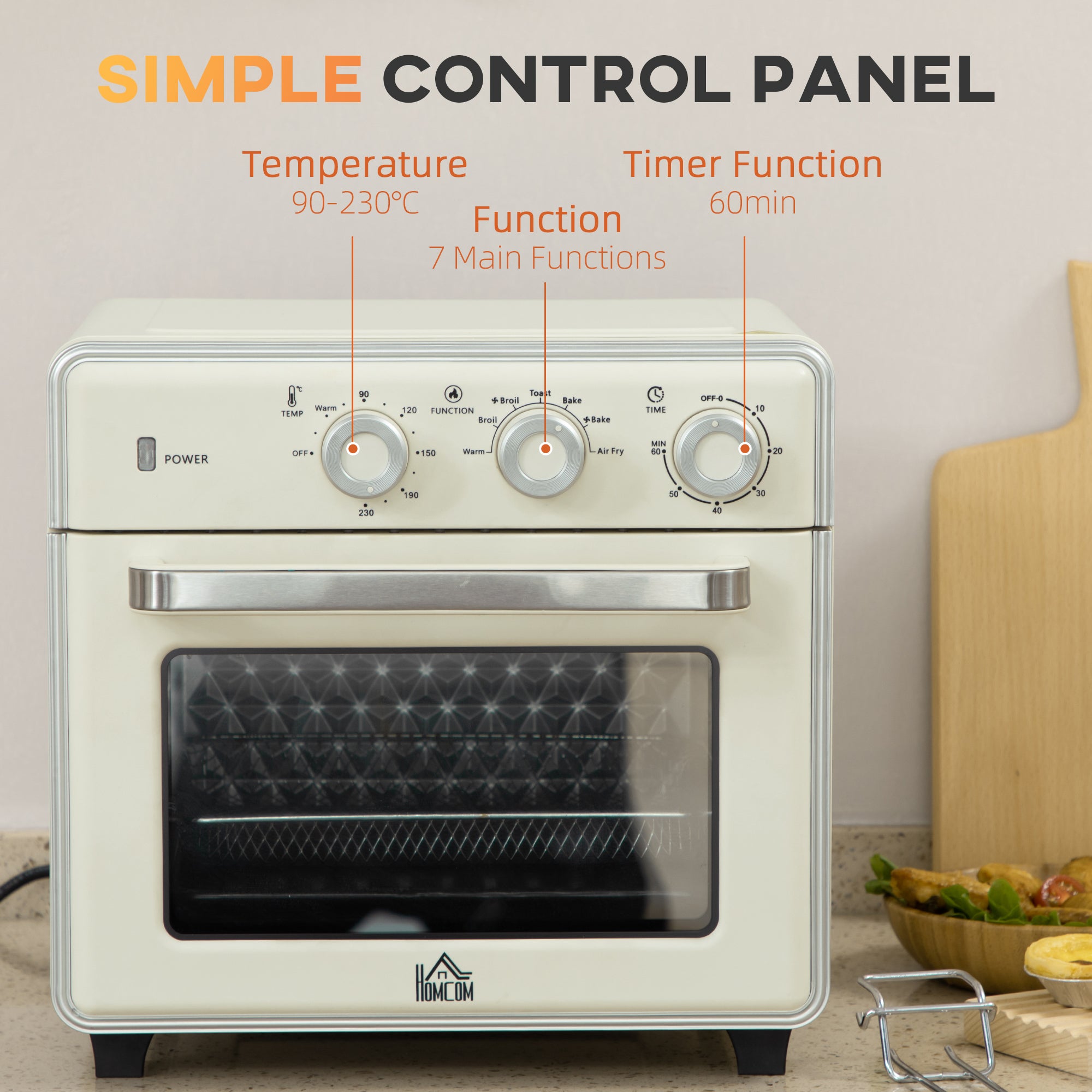 20L 90-230? Mini Electric Oven - Cream