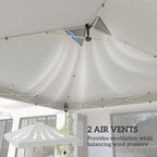 Outsunny Gazebo Roof Replacement UV50+ Waterproof Pop Up Canopy Cover with 8 Drainage Holes 3 x 3 m White
