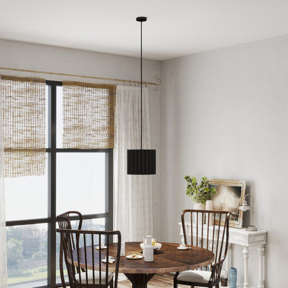 Linen Pendant Light, Bedside Ceiling Lamps with E27 Bulb, Modern Hanging Lights for Living Room, Bedroom, Kitchen, Hallway, Black