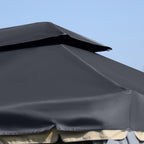 Outsunny 3 x 4m Aluminium Garden Gazebo, Marquee Canopy Shelter Pavilion Party Tent with Nets and Curtains for Garden and Deck, Black