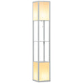 Modern Shelf Floor Lamp with Dual Ambient Light, Standing Lamp Living Room, Bedroom, 156cm, Grey