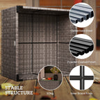 Outsunny 62 x 62cm Glass-Top Rattan Side Table - Dark Grey