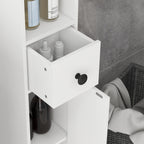 kleankin 180cm Slim Bathroom Cabinet with 9-layered Independent Storage for Family-friendly Storage  - White