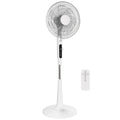 Three Mode Pedestal Fan, with Insect Repellant Box and LED Panel - White